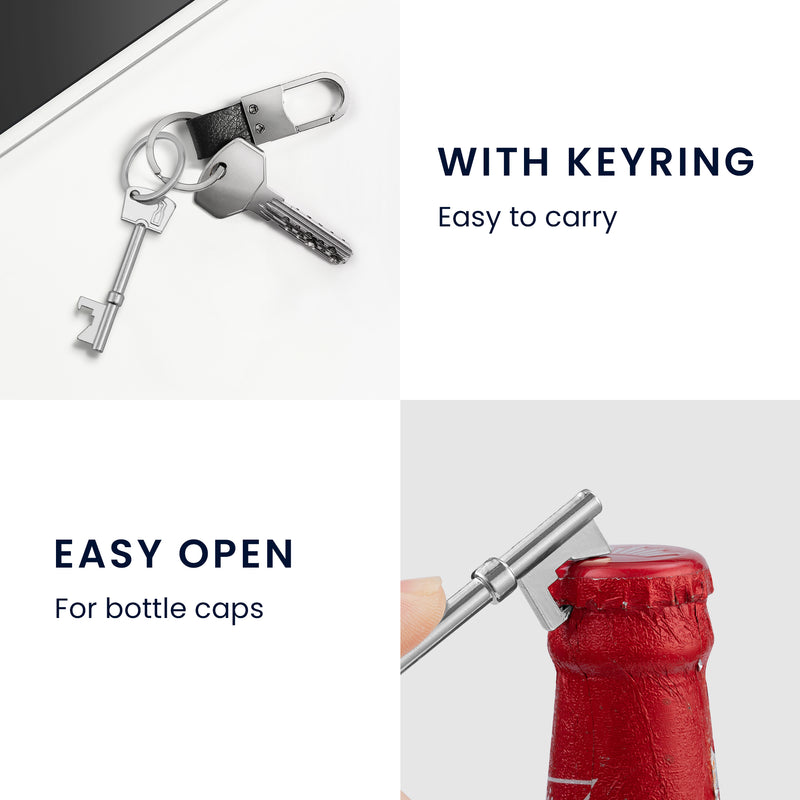 kwmobile Flaschenöffner in Schlüsselform - Bottle Opener Set - Schlüsselanhänger - Kronkorken Öffner für Bier Soda Soft Drinks