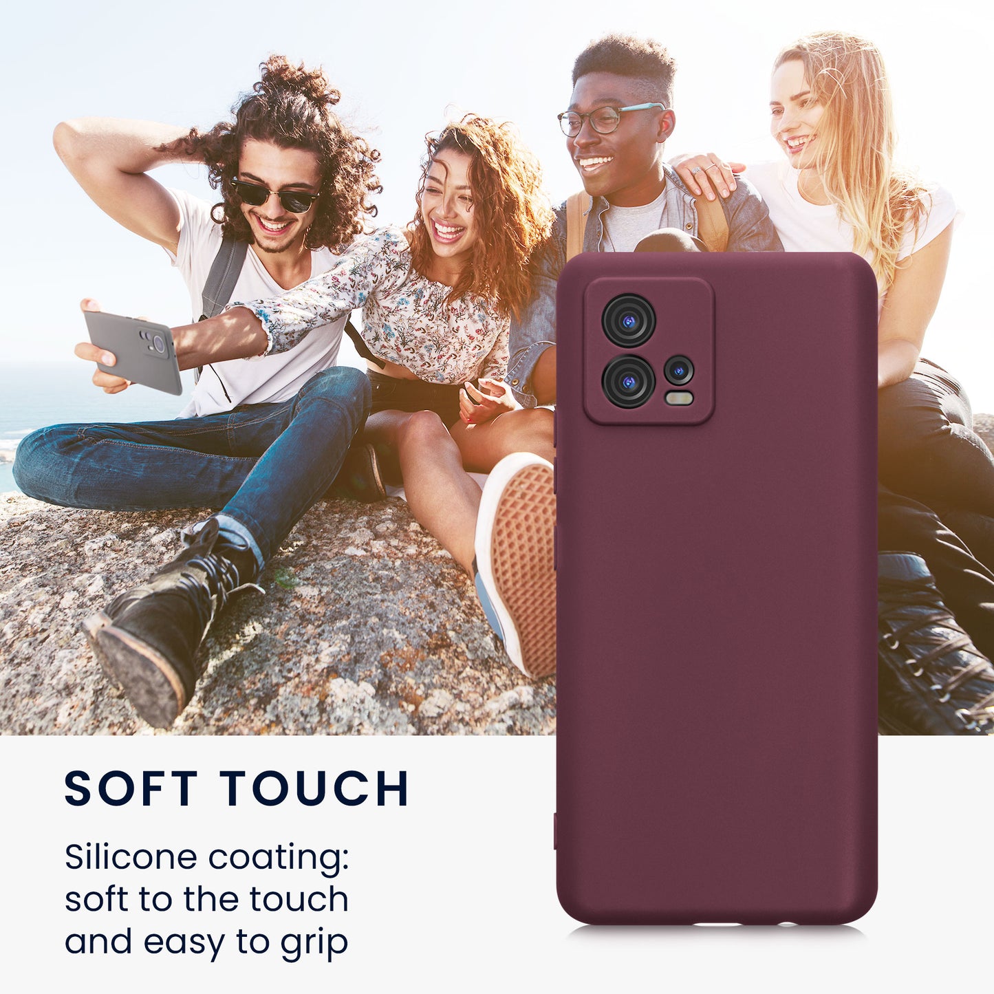 kwmobile Handyhülle für Motorola Moto G72 Hülle weiches Handy Silikon Case Schutzhülle Cover