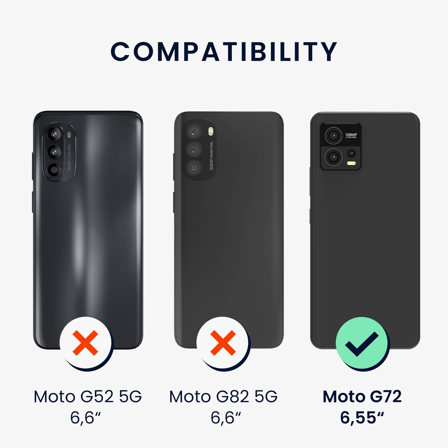 kwmobile Handyhülle für Motorola Moto G72 Hülle weiches Handy Silikon Case Schutzhülle Cover