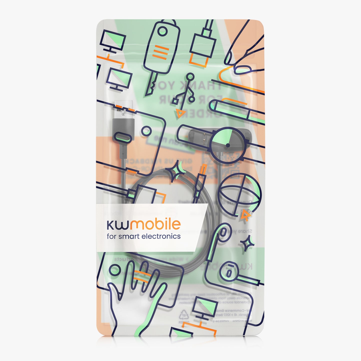 kwmobile USB Kabel Charger kompatibel mit Fitbit Inspire 3 Ladekabel - Smart Watch Ersatzkabel - Fitnesstracker Aufladekabel