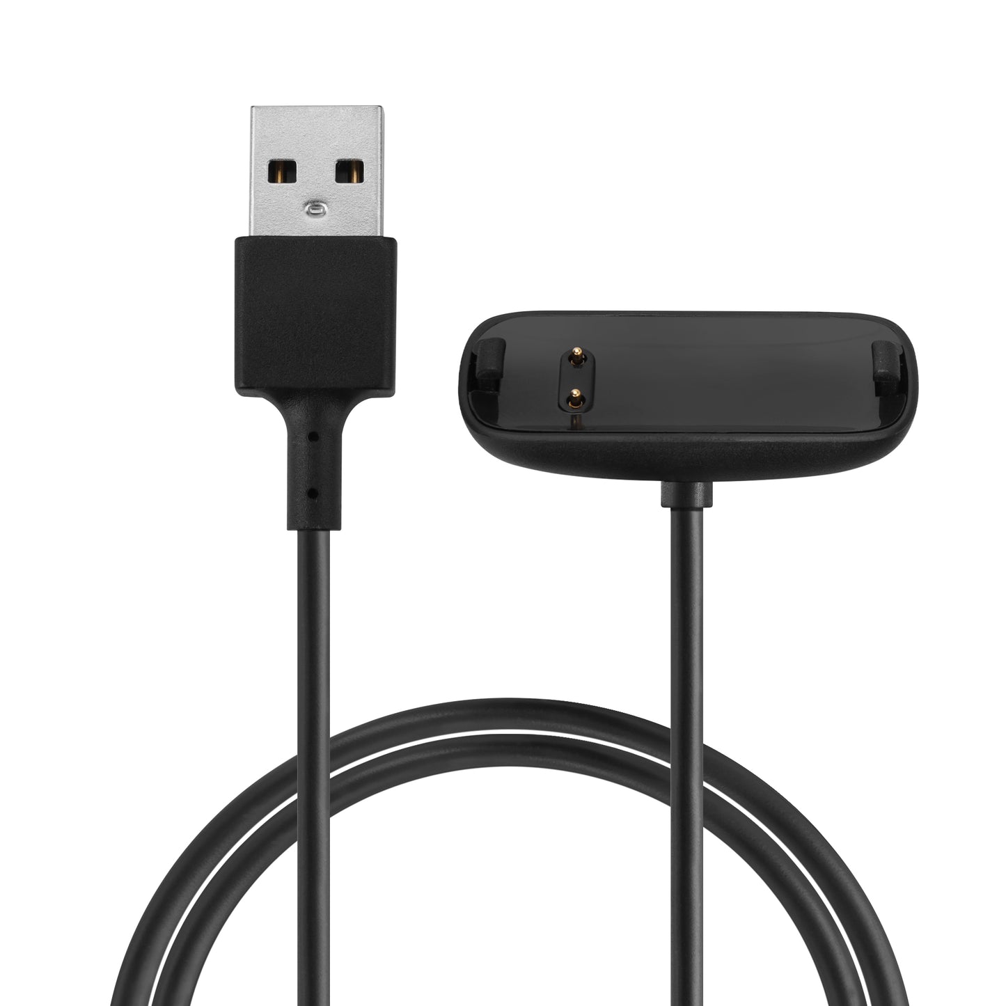 kwmobile USB Kabel Charger kompatibel mit Fitbit Inspire 3 Ladekabel - Smart Watch Ersatzkabel - Fitnesstracker Aufladekabel in Schwarz Schwarz  