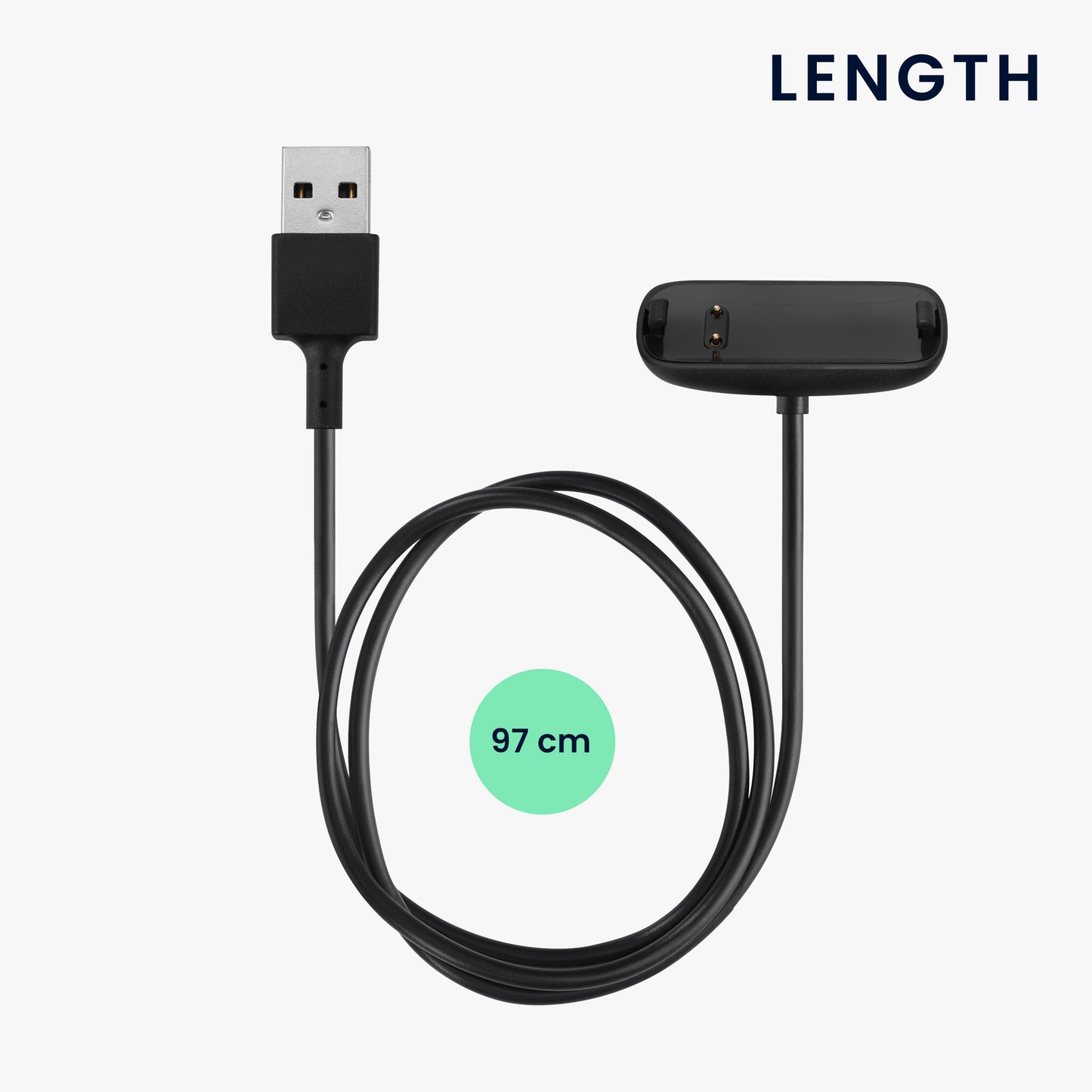 kwmobile USB Kabel Charger kompatibel mit Fitbit Inspire 3 Ladekabel - Smart Watch Ersatzkabel - Fitnesstracker Aufladekabel