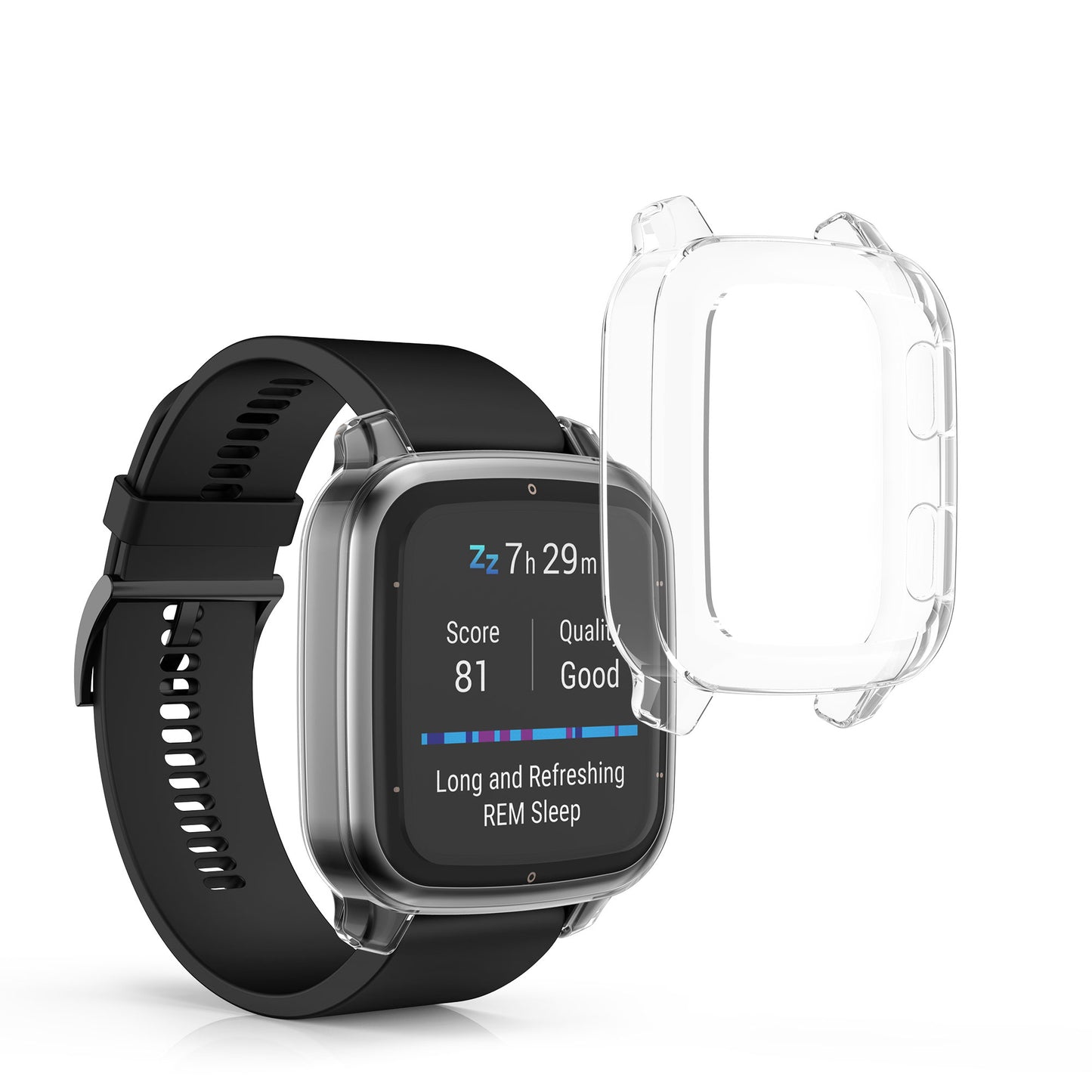 kwmobile Schutzhülle für Garmin Venu Sq 2 Music / Sq 2 Fullbody Display Cover Set