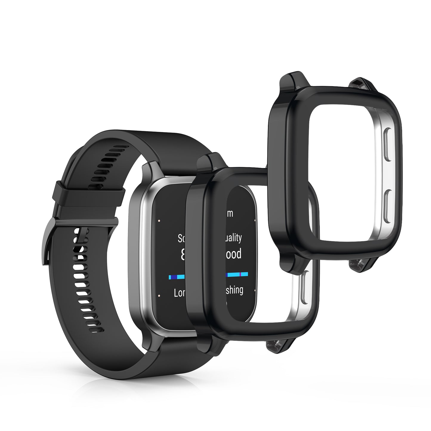kwmobile Schutzhülle für Garmin Venu Sq 2 Music / Sq 2 Fullbody Display Cover Set
