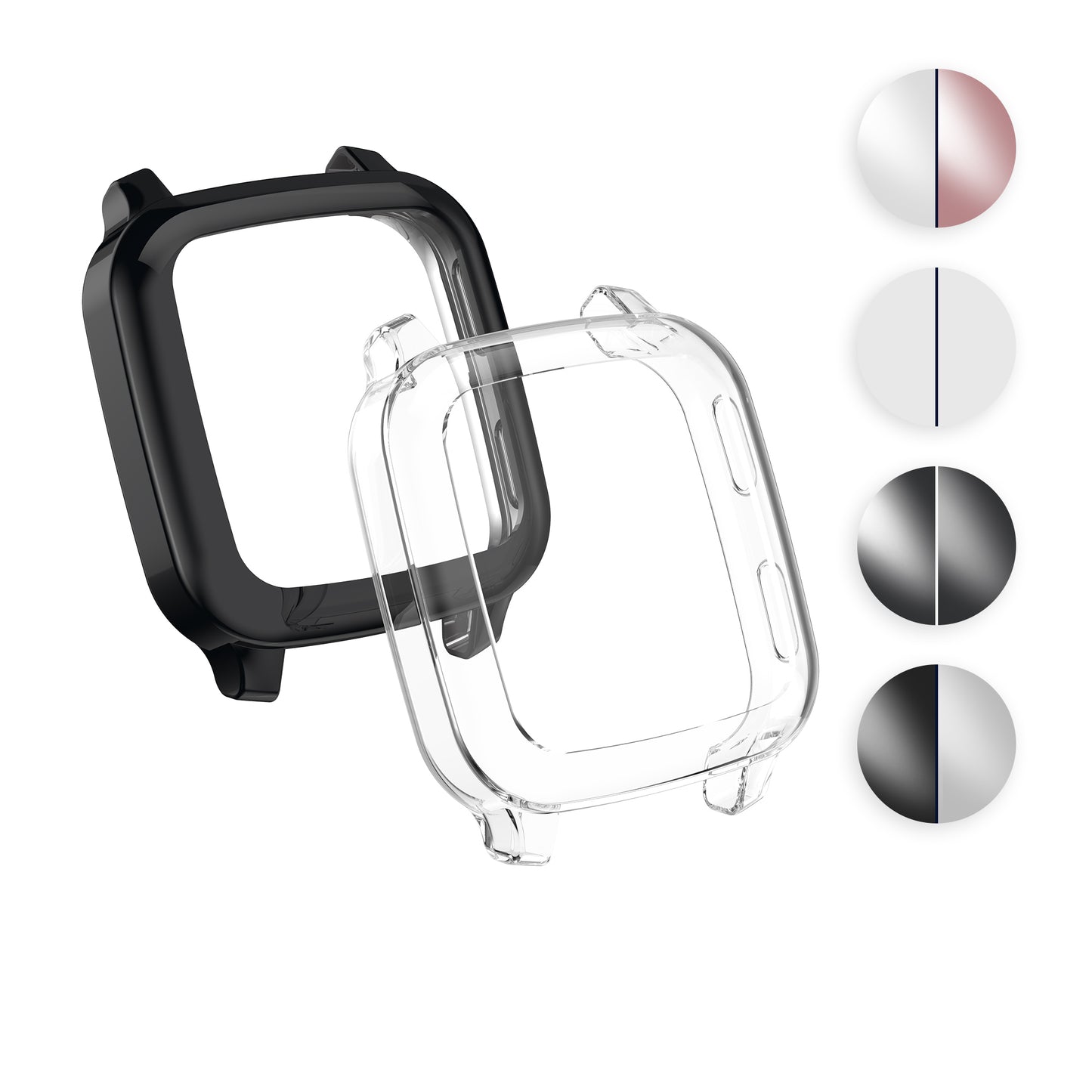 kwmobile 2x Schutzhülle kompatibel mit Garmin Venu Sq 2 Music / Sq 2 Hülle - Fullbody Cover Set aus Silikon - Altrosa Rosegold Altrosa  [dsg07]