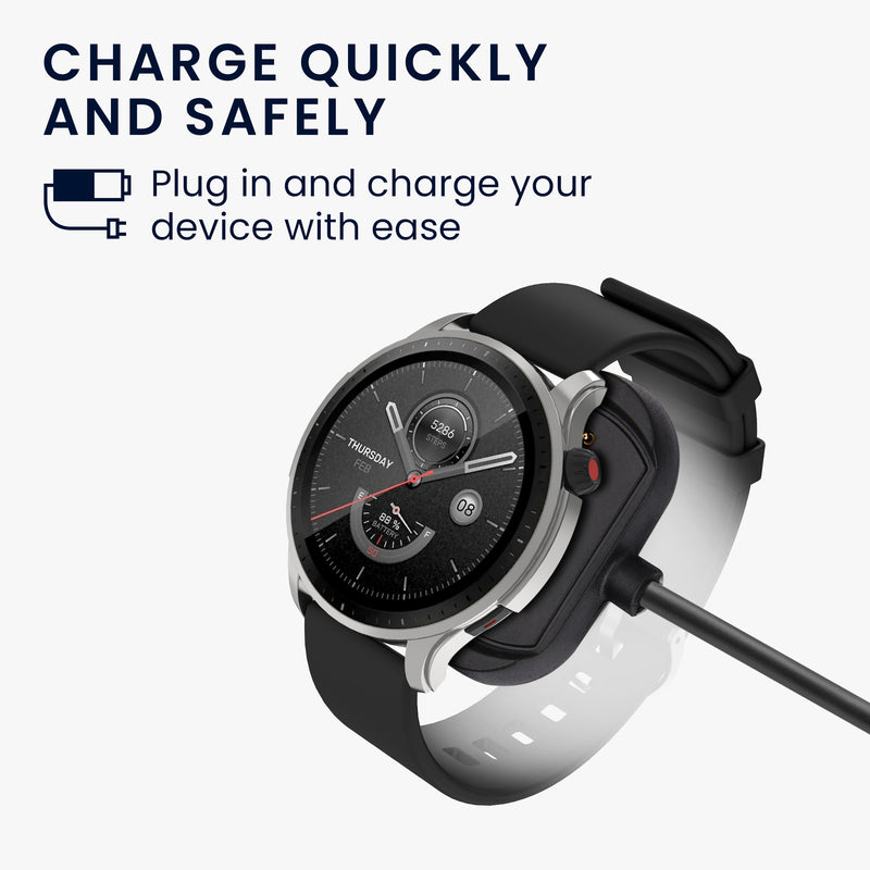 kwmobile USB Kabel Charger kompatibel mit Huami Amazfit Cheetah / GTS 4 / GTR 4 / GTR 4 Pro Ladekabel Smart Watch Ersatzkabel Fitnesstracker Aufladekabel
