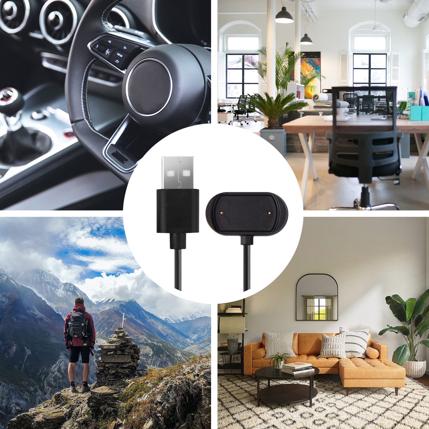 kwmobile USB Kabel Charger kompatibel mit Huami Amazfit Cheetah / GTS 4 / GTR 4 / GTR 4 Pro Ladekabel Smart Watch Ersatzkabel Fitnesstracker Aufladekabel