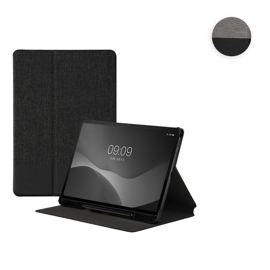 kwmobile Schutzhülle kompatibel mit Samsung Galaxy Tab S8 / Galaxy Tab S7 - Hülle Slim - Tablet Cover Case mit Ständer Hellgrau Schwarz Hellgrau  