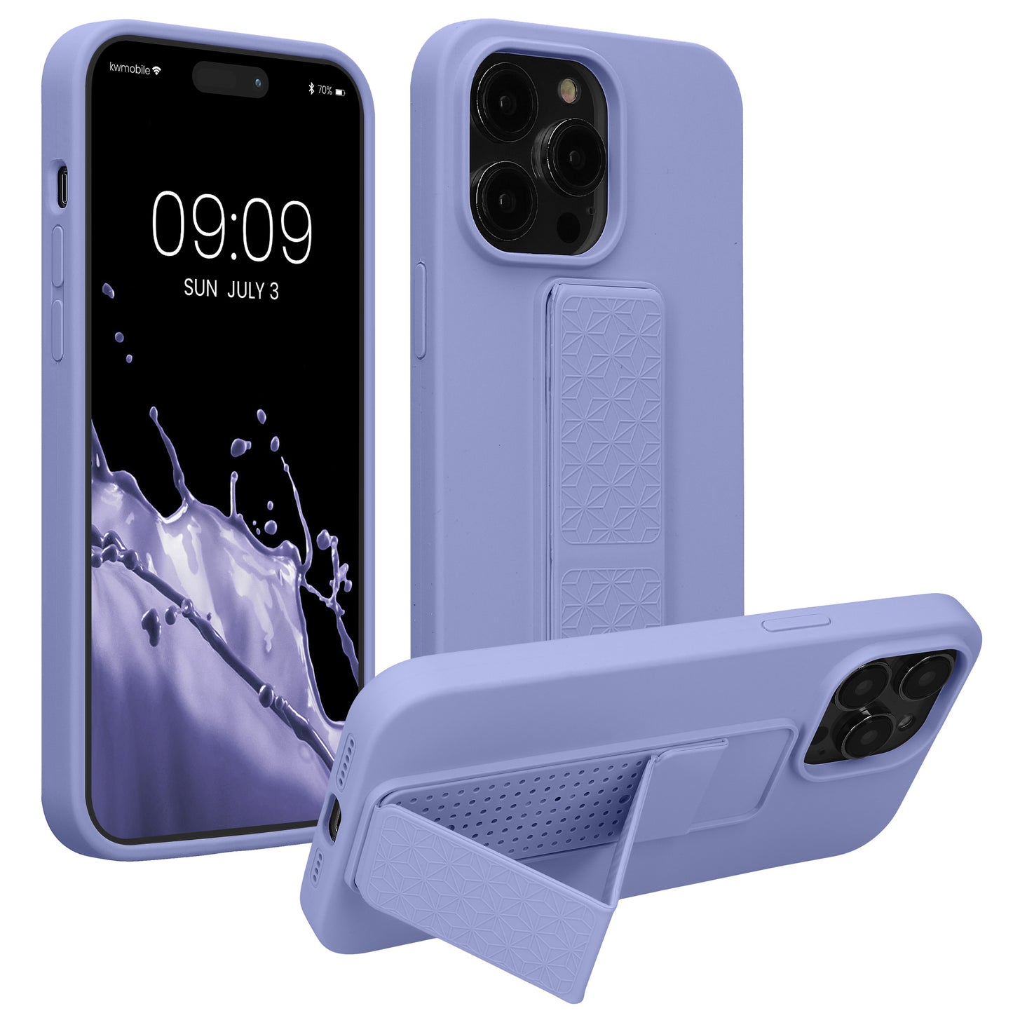 kwmobile Handyhülle für Apple iPhone 14 Pro Max Hülle mit Fingerhalter und Stand Schutzhülle Cover