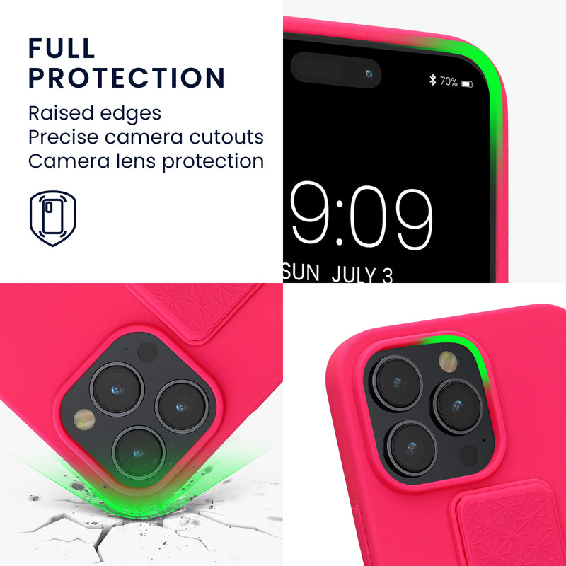 kwmobile Handyhülle für Apple iPhone 14 Pro Max Hülle mit Fingerhalter und Stand Schutzhülle Cover