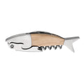 kwmobile Weinöffner im Fisch Design - Holz & Edelstahl Kellnermesser - Flaschenöffner mit Korkenzieher - Sommeliermesser in Fischform