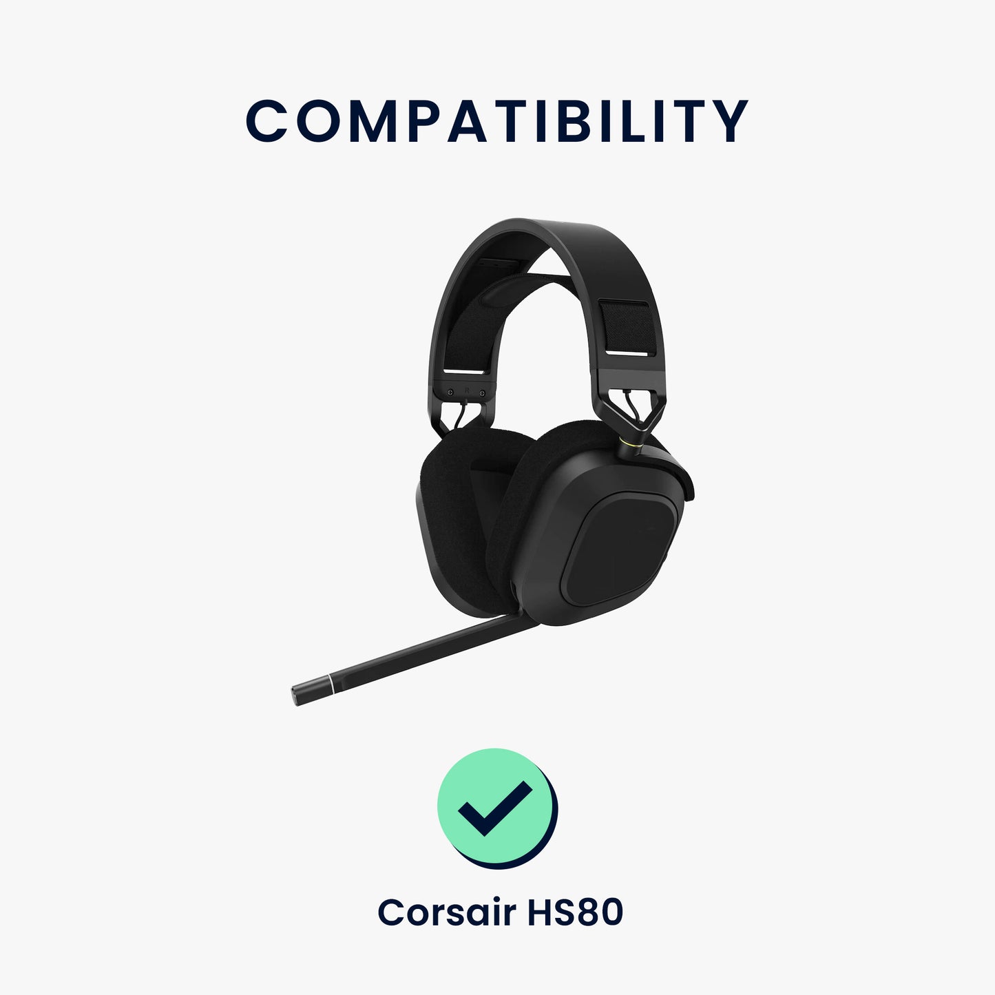 kwmobile Ohr Polster für Corsair HS80 - Ersatz Ohrpolster - Kopfhörer Ersatzteile - Kopfhörer Ersatzpolster für Over Ear Headphones