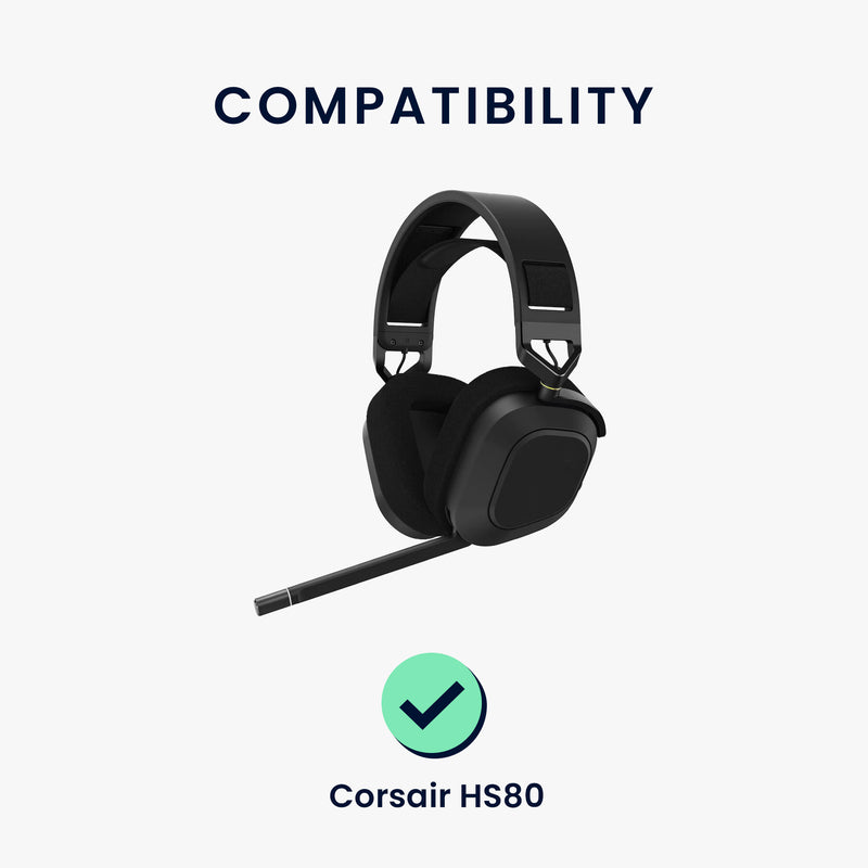 kwmobile Ohr Polster für Corsair HS80 - Ersatz Ohrpolster - Kopfhörer Ersatzteile - Kopfhörer Ersatzpolster für Over Ear Headphones