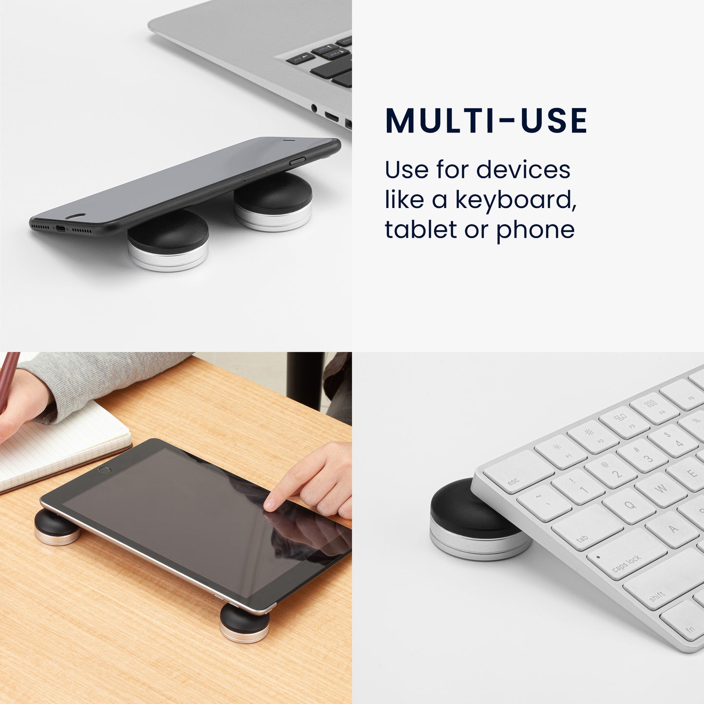 kwmobile Laptop Ständer klein universal Hitzeschutz Erhöhung Unterlage Notebook Halter höhenverstellbar Silber
