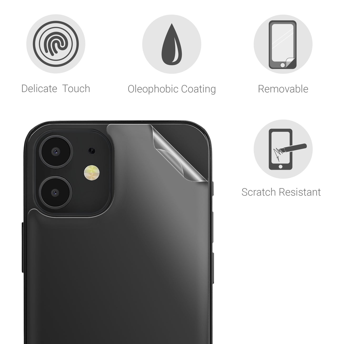 Schutzfolie Rückseite kompatibel mit Apple iPhone 12