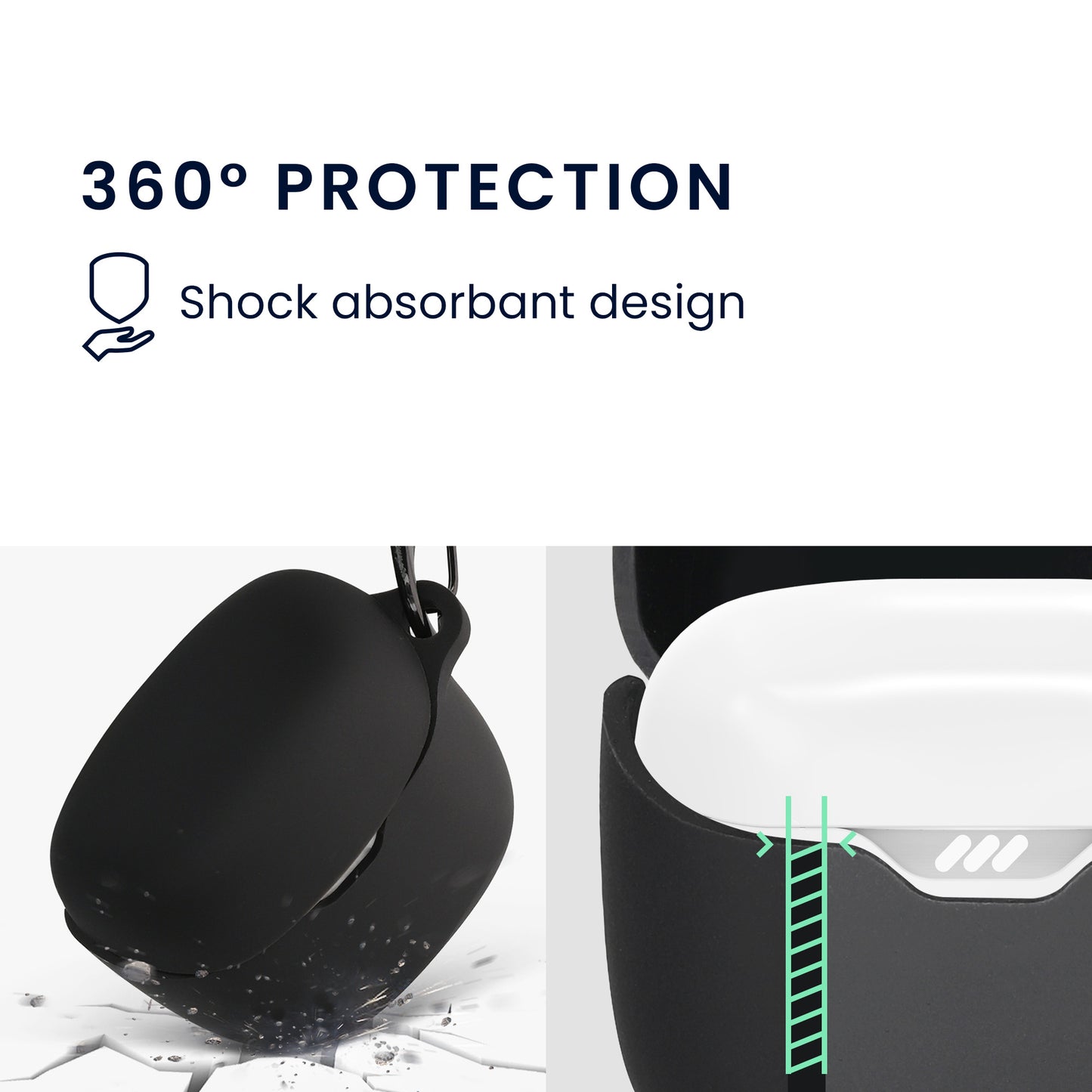 kwmobile Hülle kompatibel mit JBL Tune Flex Hülle - Kopfhörer Case - TPU Cover - Schutzhülle
