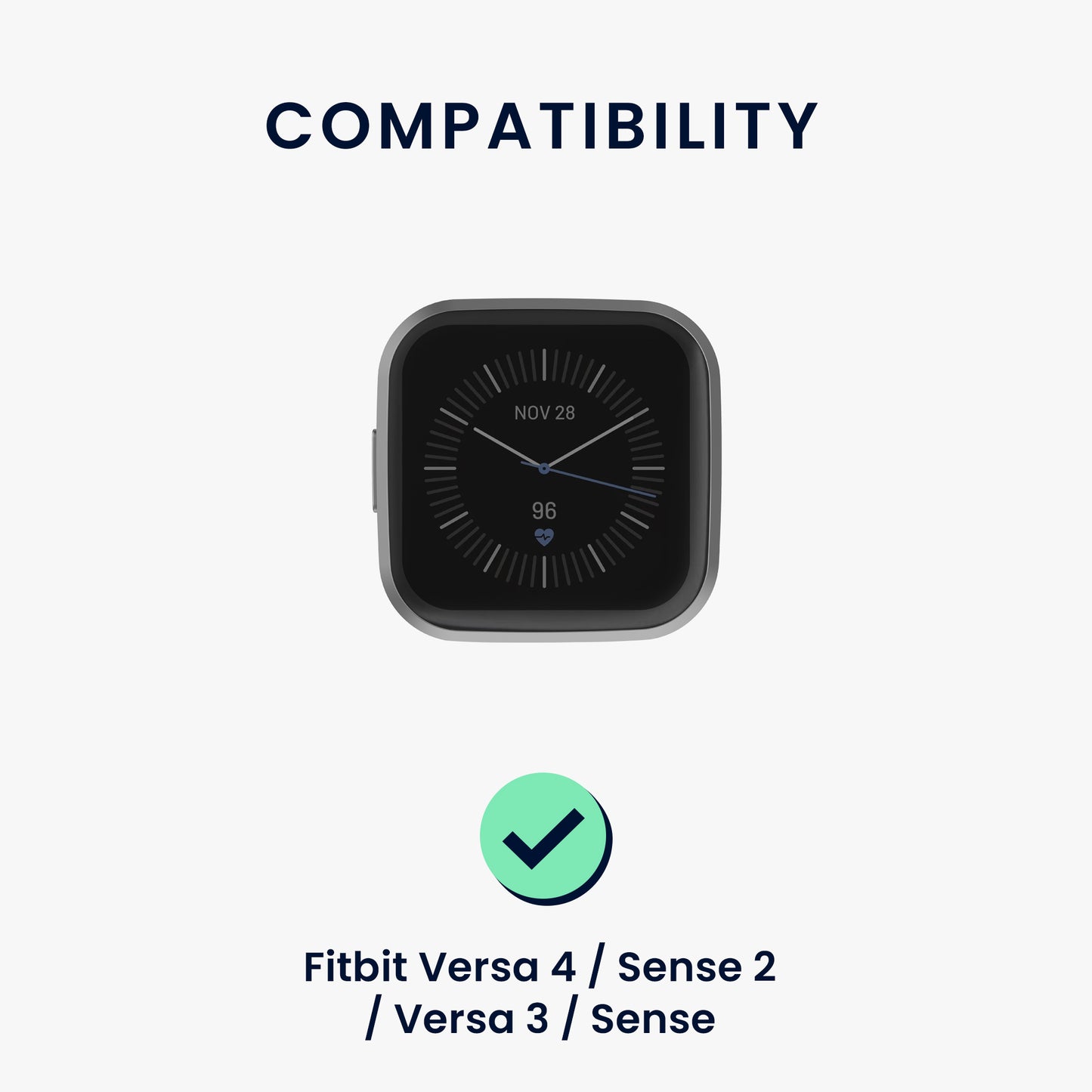 kwmobile Ersatz Armband kompatibel mit Fitbit Versa 4 / Sense 2 / Versa 3 / Sense
