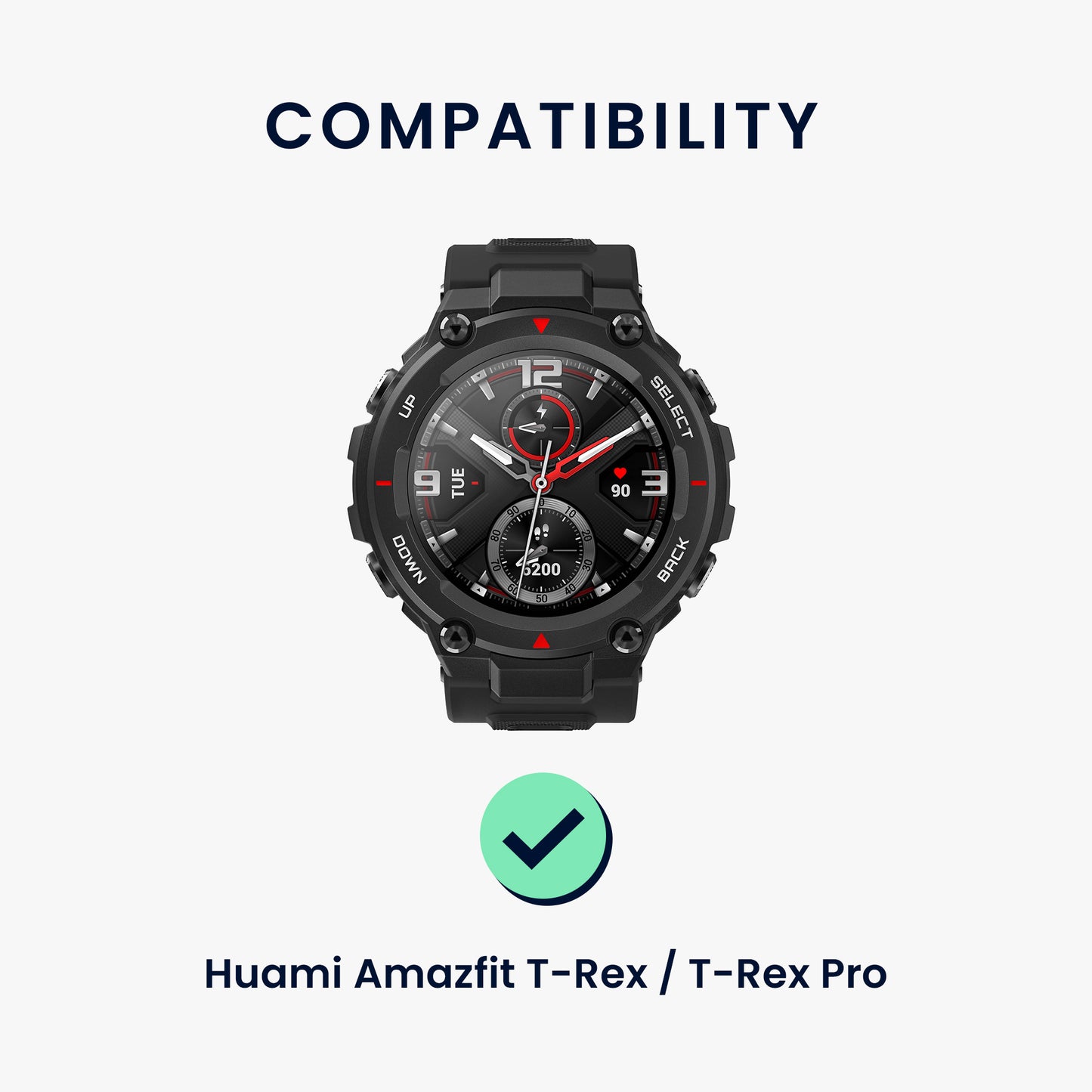 kwmobile Armband kompatibel mit Huami Amazfit T-Rex / T-Rex Pro Armband - Fitnesstracker Sportarmband Band aus TPU und Silikon