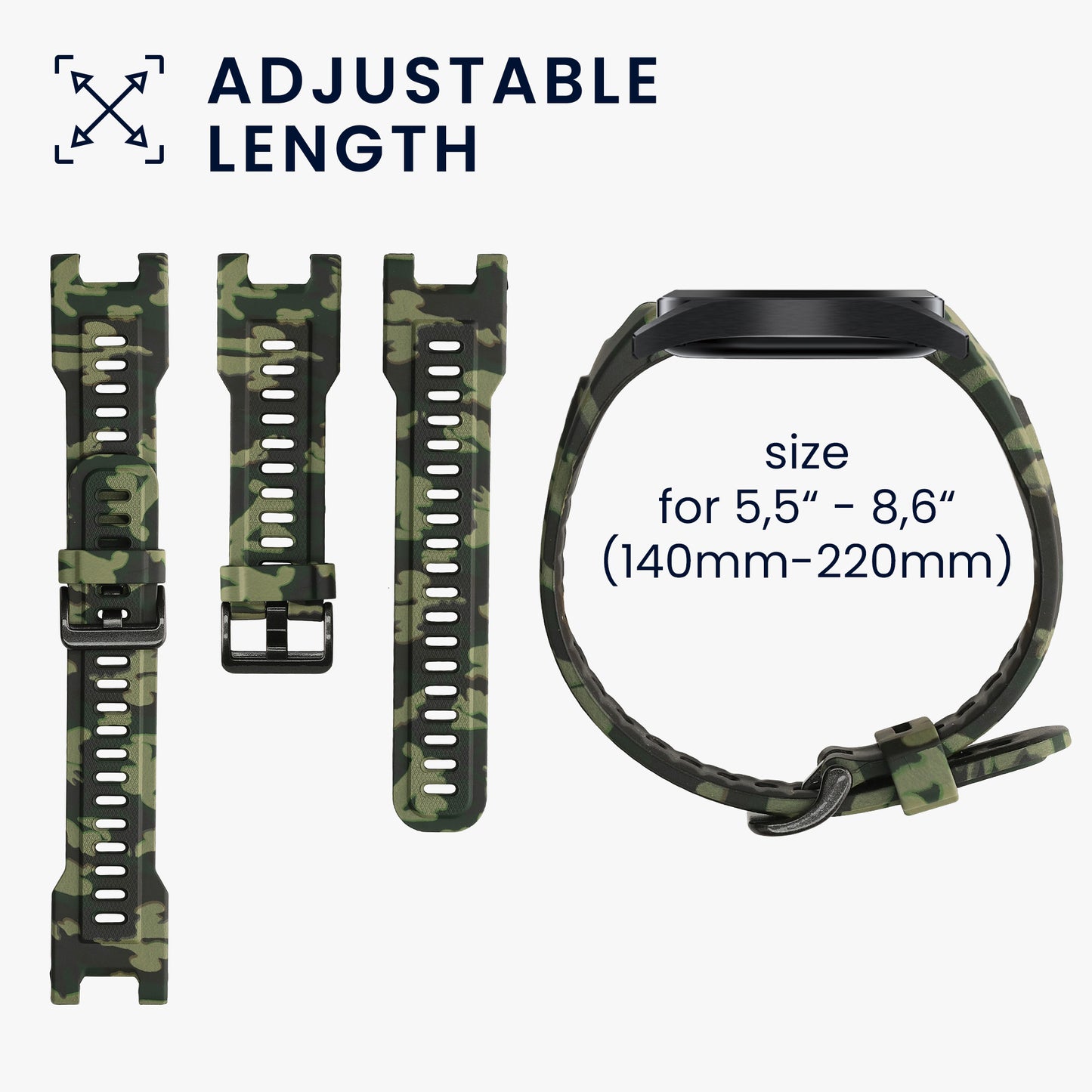 kwmobile Armband kompatibel mit Huami Amazfit T-Rex / T-Rex Pro Armband - Fitnesstracker Sportarmband Band aus TPU und Silikon