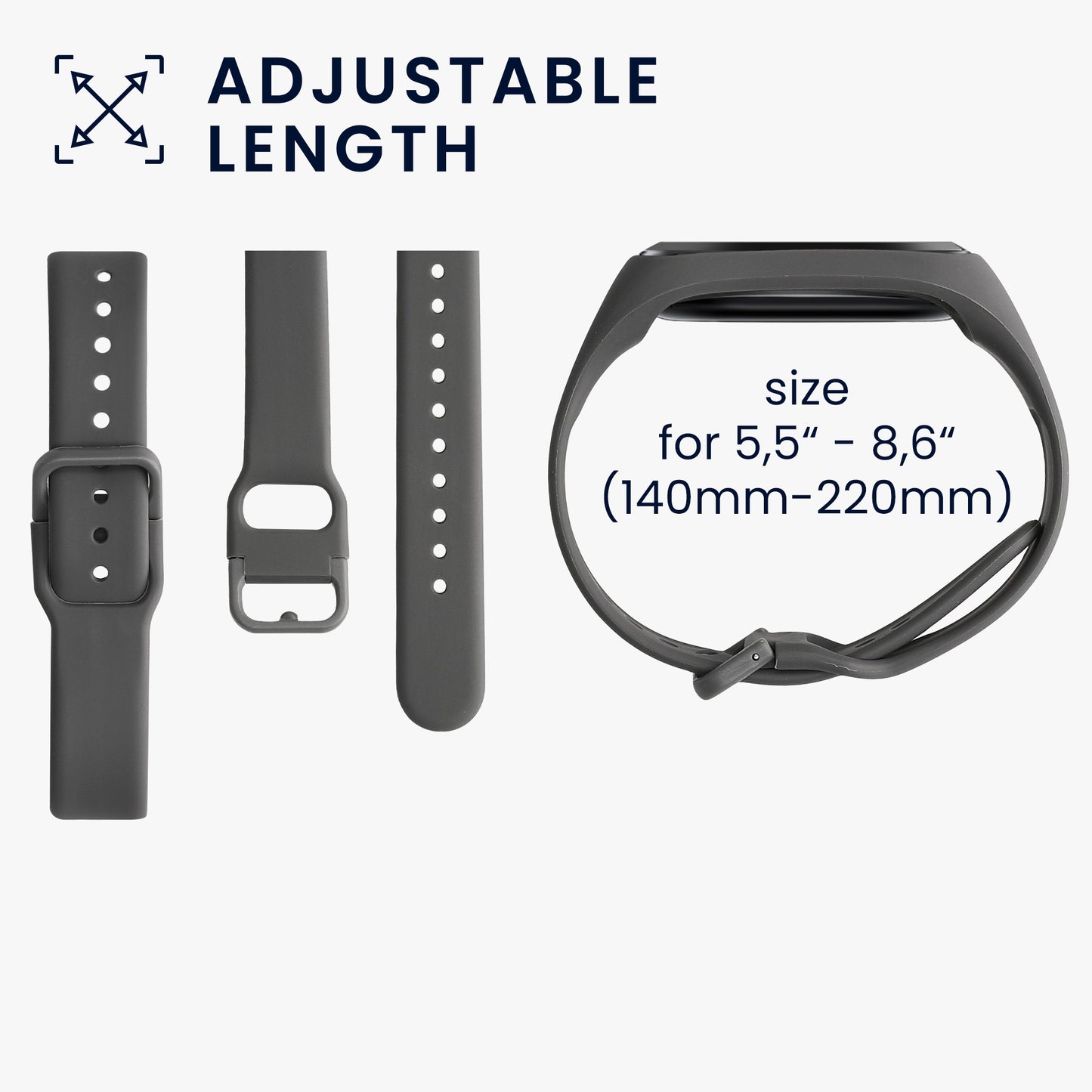 kwmobile Silikon Uhrenarmband für Samsung Galaxy Fit 2 Armband Ersatzarmband für Fitnesstracker Wechselarmband Smartwatch