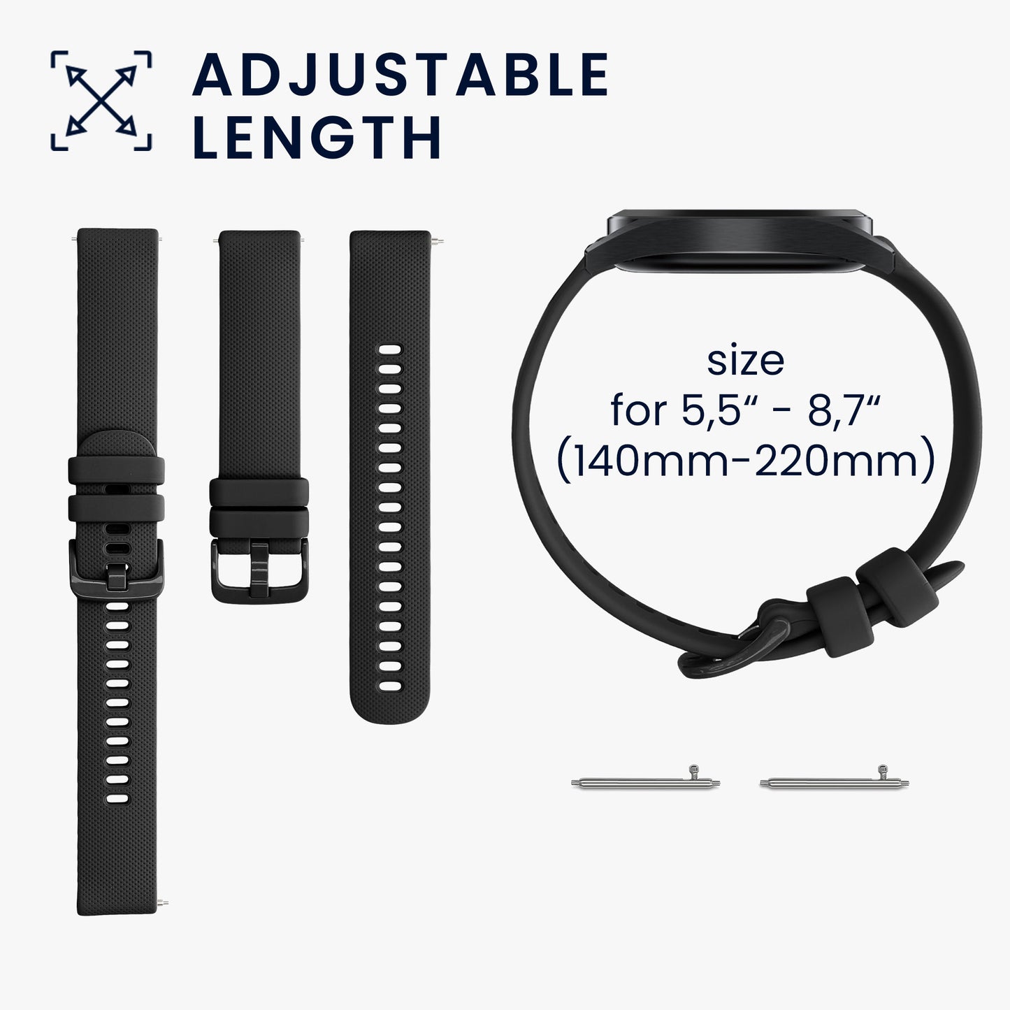 kwmobile Silikon Uhrenarmband für Garmin Venu Sq Music / Sq Armband Ersatzarmband für Fitnesstracker Wechselarmband Smartwatch