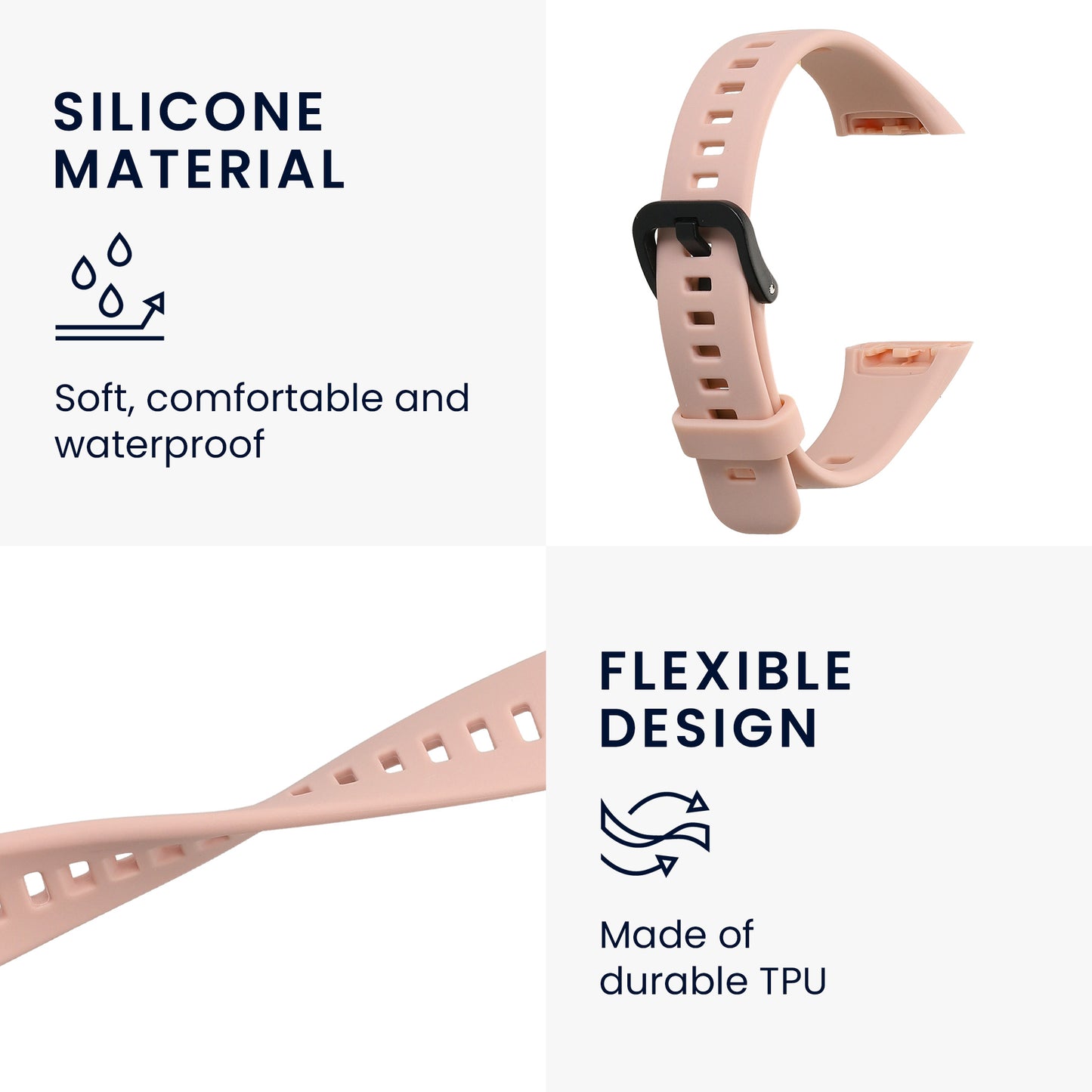 kwmobile Silikon Uhrenarmband für Huawei Band 6 Armband - Ersatzarmband für Fitnesstracker - Wechselarmband Smartwatch