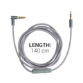 kwmobile Kopfhörerkabel für Beats Studio 3 / Solo 3 / Solo2 / Studio 2 / Studio 1 / Mixr - Ersatz Kabel 140 cm Mikrofon Lautstärkeregler - 3.5mm Klinke