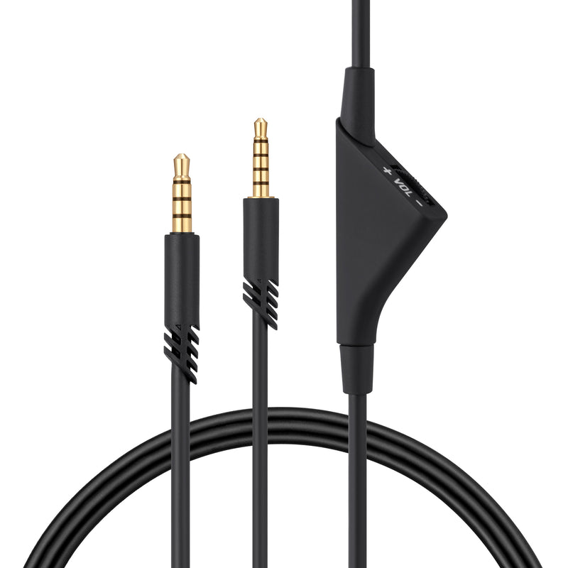 kwmobile Kopfhörerkabel kompatibel mit Logitech Astro A50 / A40TR / A40 / A30 / A10 - Ersatz Kabel 200 cm mit Lautstärkeregler - 3.5mm Klinke