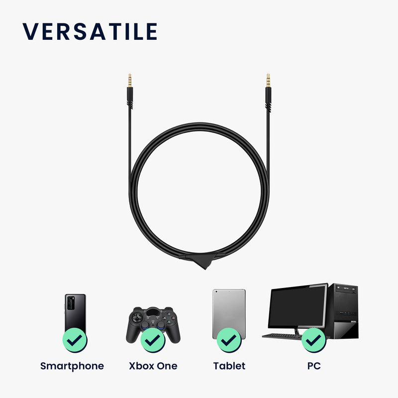 kwmobile Kopfhörerkabel kompatibel mit Logitech Astro A50 / A40TR / A40 / A30 / A10 - Ersatz Kabel 200 cm mit Lautstärkeregler - 3.5mm Klinke