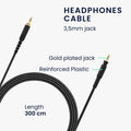 kwmobile Kopfhörerkabel kompatibel mit Shure SRH440A / SRH840A / SRH440 / SRH840 Ersatz Kabel 300 cm 3.5mm Klinke mit 6.35mm Adapter