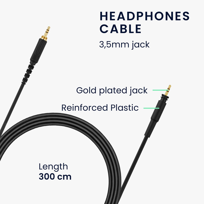 kwmobile Kopfhörerkabel kompatibel mit Shure SRH440A / SRH840A / SRH440 / SRH840 Ersatz Kabel 300 cm 3.5mm Klinke mit 6.35mm Adapter