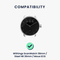 kwmobile Uhrenarmband für Withings ScanWatch 38mm / Steel HR 36mm / Move ECG Armband - Fitnesstracker Band Set - Ersatzarmband Smartwatch