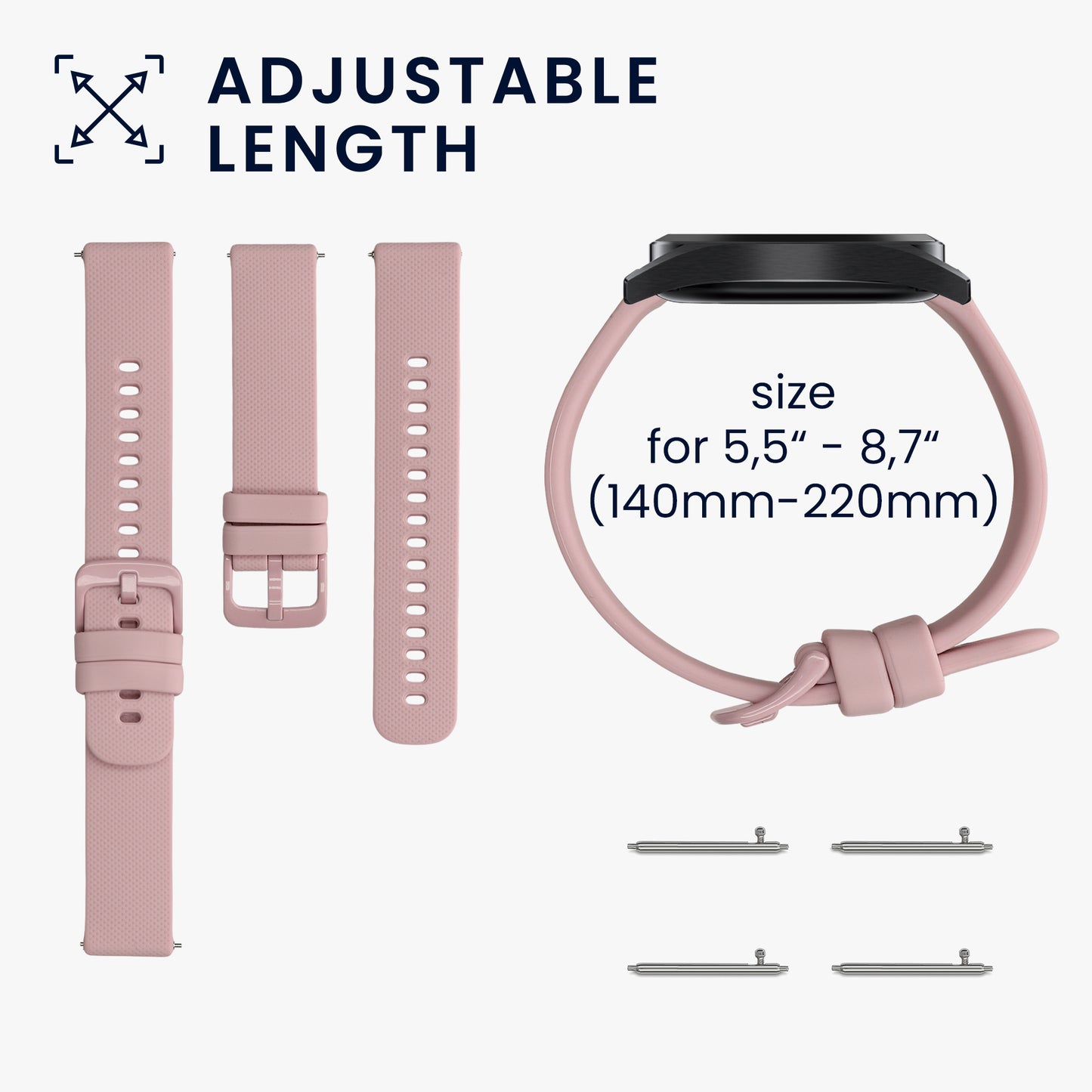 kwmobile Uhrenarmband für Withings ScanWatch 38mm / Steel HR 36mm / Move ECG Armband - Fitnesstracker Band Set - Ersatzarmband Smartwatch