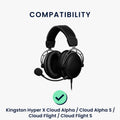 kwmobile Ohr Polster für Kingston Hyper X Cloud Alpha / Cloud Alpha S / Cloud Flight / Cloud Flight S Ohrpolster Ersatz Kopfhörer Ersatzteile Kopfhörer Ersatzpolster Over Ear Headphones