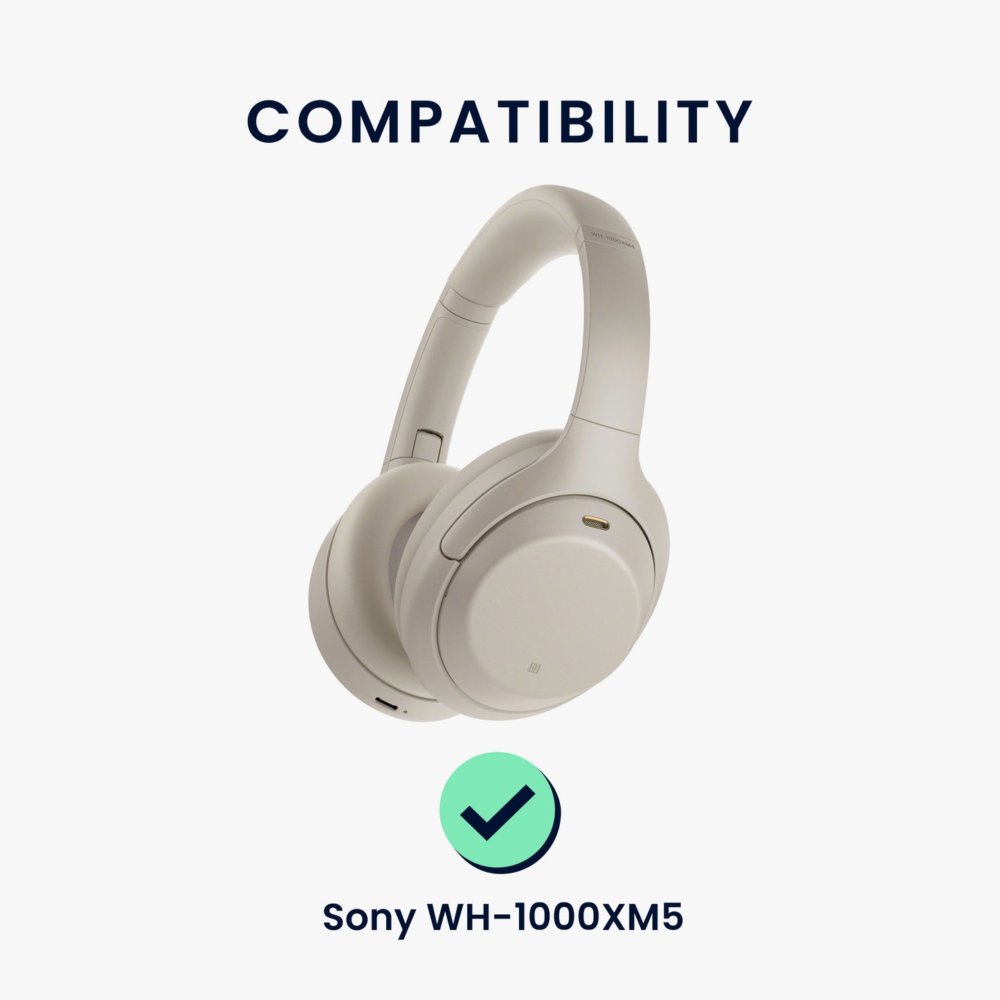 kwmobile Ohr Polster für Sony WH-1000XM5 Ohrpolster Ersatz Kopfhörer Ersatzteile Over Ear Headphones