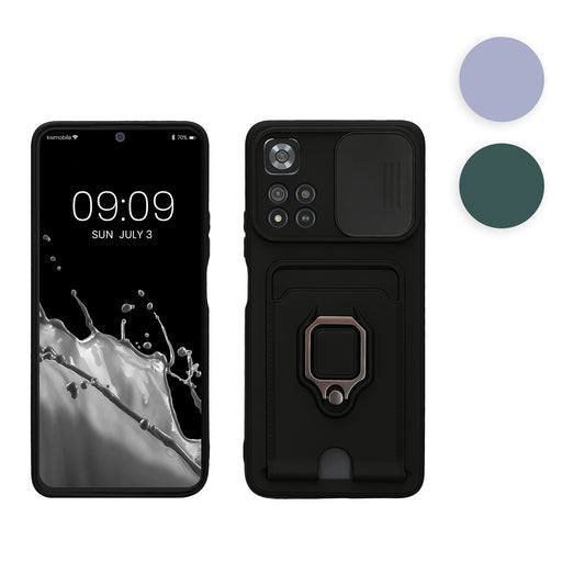 kwmobile Handyhülle kompatibel mit Xiaomi Redmi Note 11 Pro+ 5G / Note 11 Pro Plus 5G - Softcase mit Kameraschutz - Kartenfach - Schwarz Schwarz  