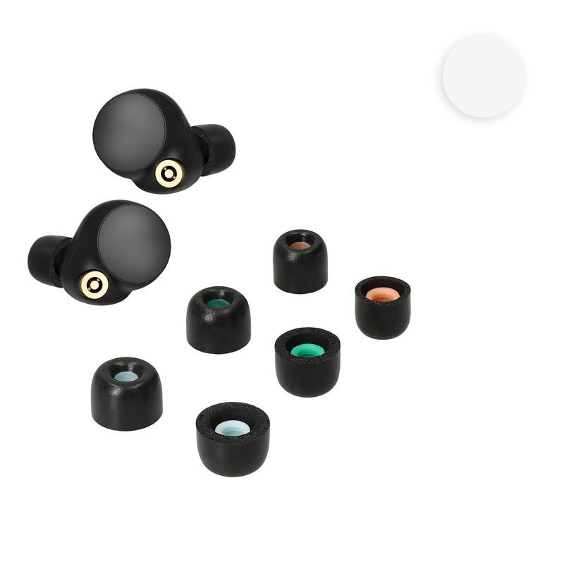 kwmobile 6x Ersatz In Ear Kopfhörer kompatibel mit Sony WF-1000XM4 - 3 Größen - Polster Ohrstöpsel In-Ear Ohrhörer - Weiß Weiß  