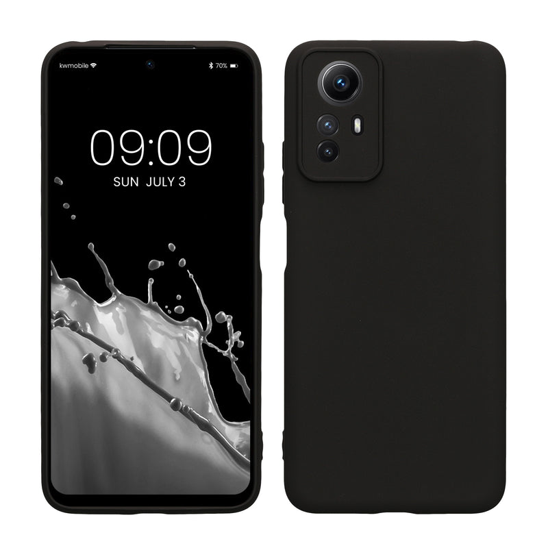 kwmobile Handyhülle kompatibel mit Xiaomi Redmi Note 12S Hülle - Handy Case aus weichem Silikon in Schwarz matt Schwarz matt  