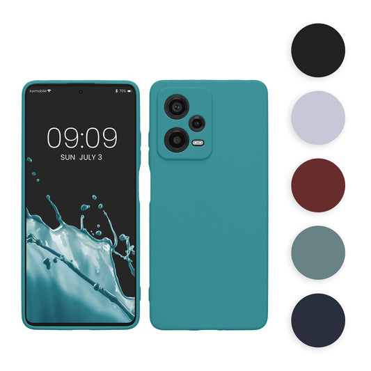 kwmobile Handyhülle kompatibel mit Xiaomi Redmi Note 12 Pro 5G Hülle - Handy Case aus weichem Silikon in Schwarz matt Schwarz matt  