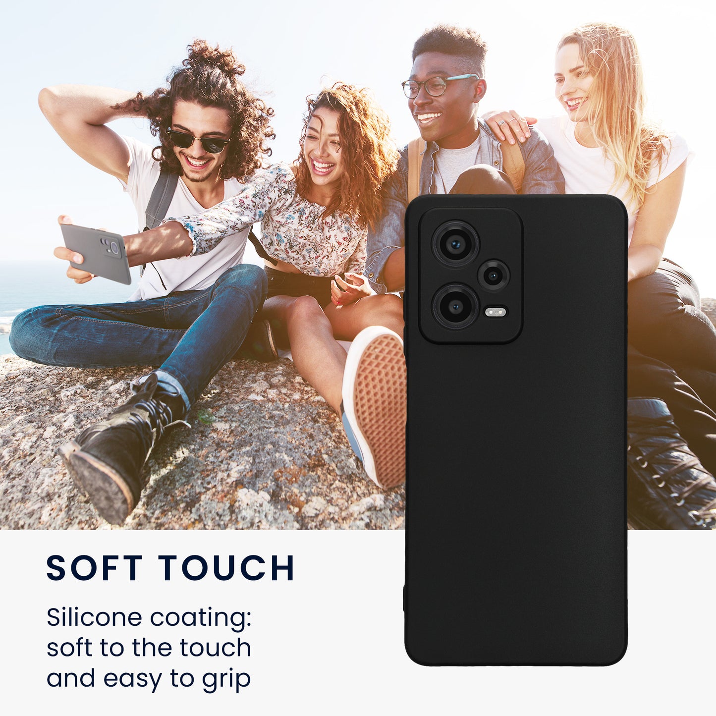 kwmobile Handyhülle für Xiaomi Redmi Note 12 Pro 5G Hülle - weiches Handy Silikon Case - Schutzhülle Cover