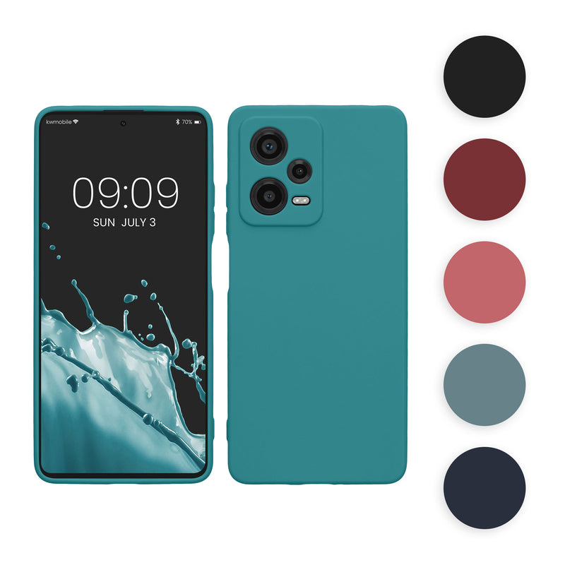 kwmobile Handyhülle kompatibel mit Xiaomi Redmi Note 12 Pro+ 5G / Note 12 Pro Plus 5G Hülle - Handy Case aus weichem Silikon in Petrol matt Petrol matt  