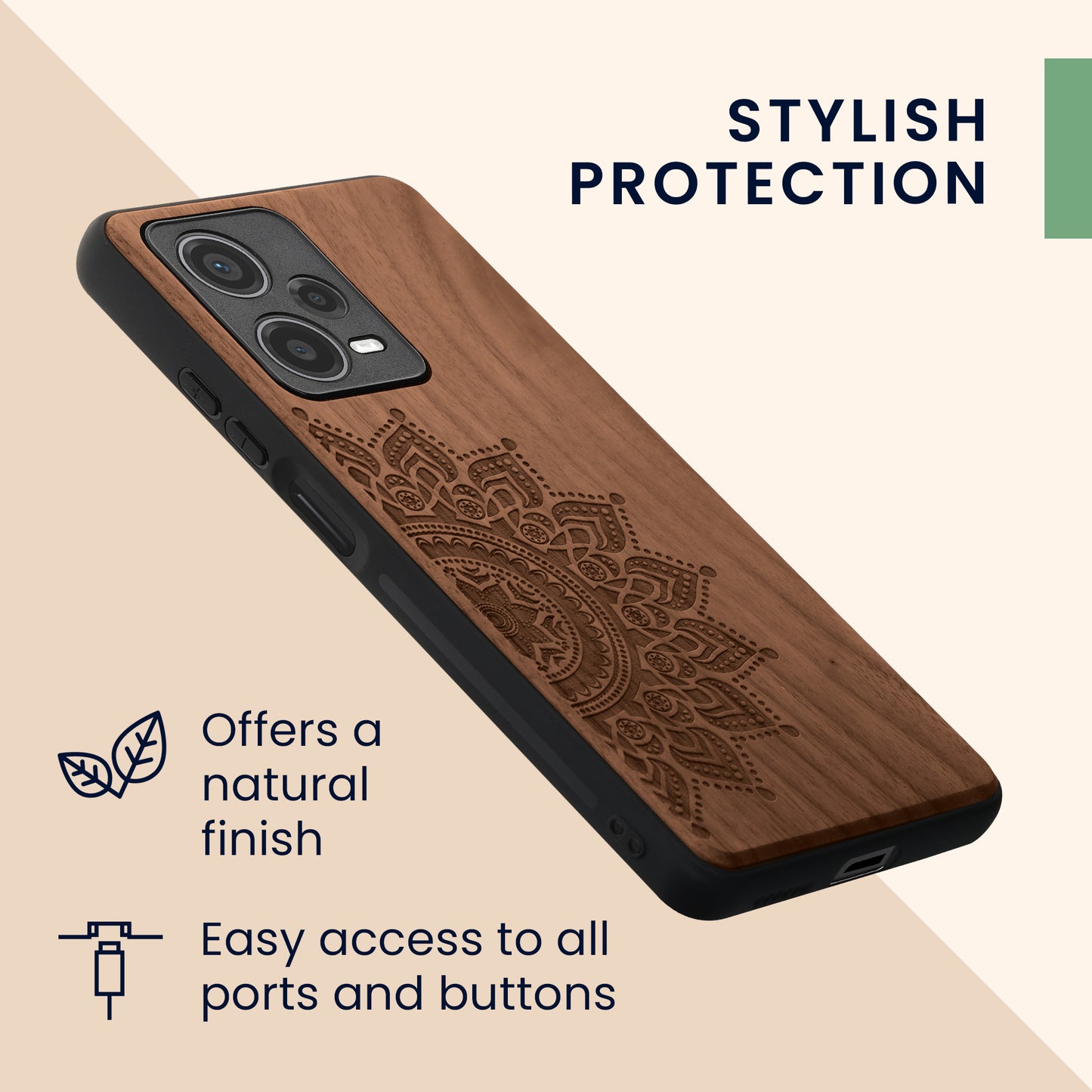 kwmobile Hülle kompatibel mit Xiaomi Redmi Note 12 Pro+ 5G / Note 12 Pro Plus 5G Hülle - Handy Cover - TPU Handyhülle Vintage Kompass mit Perlmutt