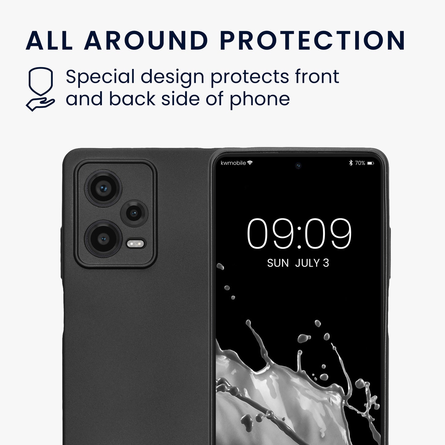 kwmobile Handyhülle für Xiaomi Redmi Note 12 Pro 5G Hülle - weiche Silikon Case - Schutzhülle Cover