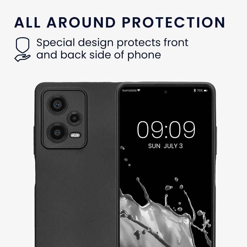 kwmobile Handyhülle für Xiaomi Redmi Note 12 Pro 5G Hülle - weiche Silikon Case - Schutzhülle Cover