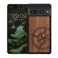 kwmobile Hülle kompatibel mit Google Pixel 7 Pro Handy Cover TPU Handyhülle Vintage Kompass mit Perlmutt