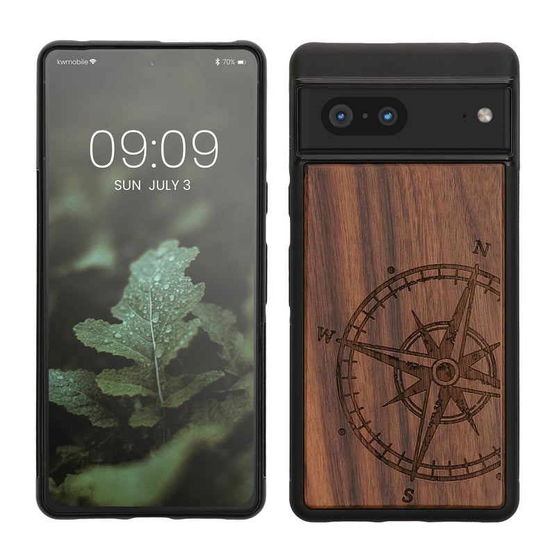kwmobile Hülle kompatibel mit Google Pixel 7 Handy Cover TPU Handyhülle Kompass Vintage