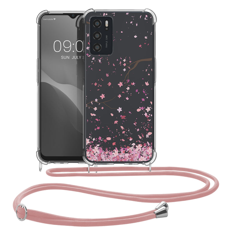 kwmobile Necklace Case kompatibel mit Oppo A16 / A16s / A54s Hülle Silikon Cover mit Handykette