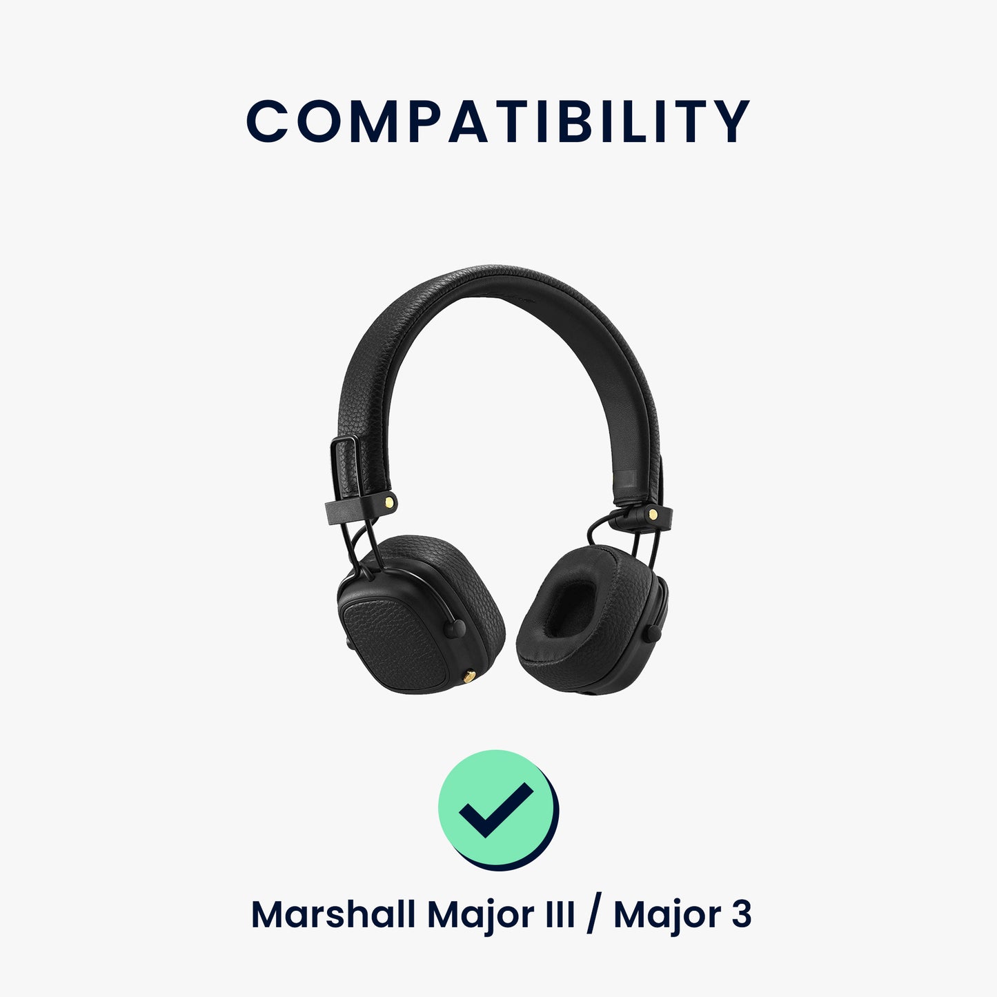 kwmobile Ohr Polster für Marshall Major III / Major 3 Ohrpolster Ersatz Ohrpolster Kopfhörer Ersatzteile Kopfhörer Ersatzpolster Over Ear Headphones