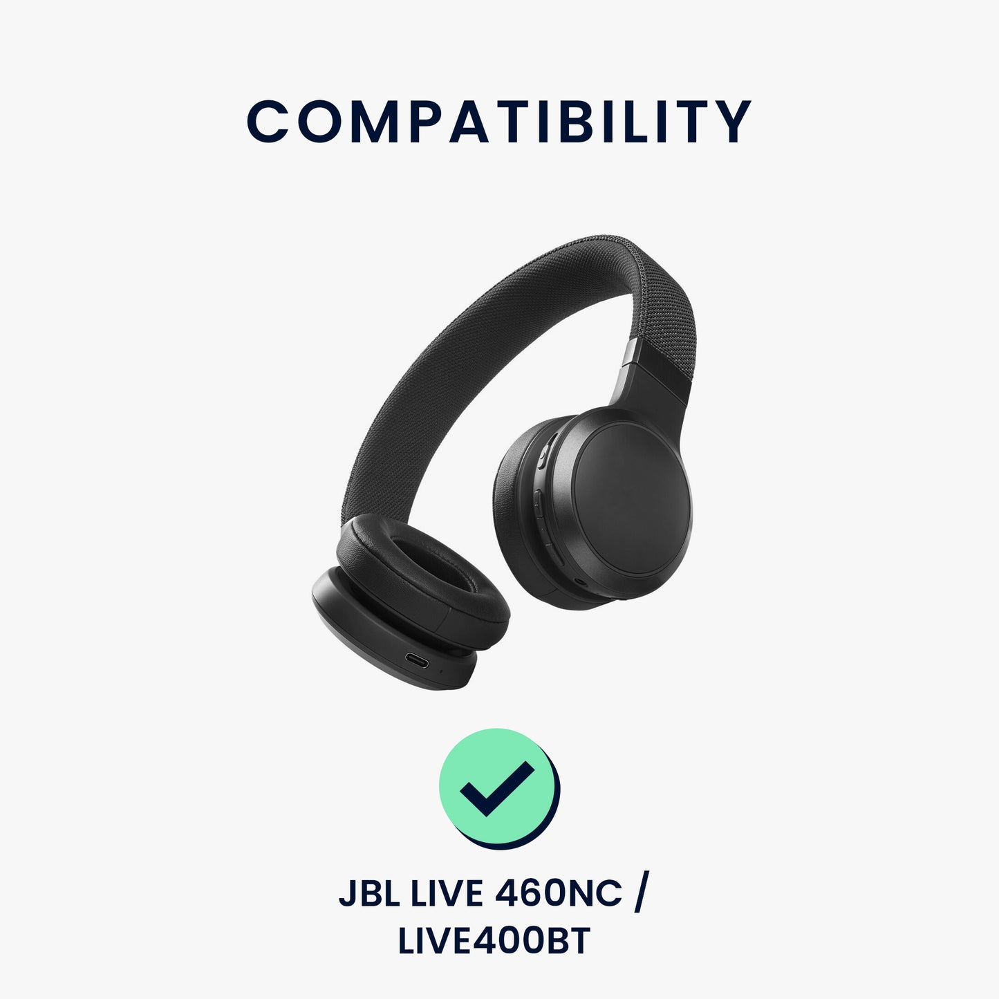 kwmobile Ohr Polster für JBL LIVE 460NC / LIVE400BT Ohrpolster Ersatz Kopfhörer Ersatzteile Over Ear Headphones