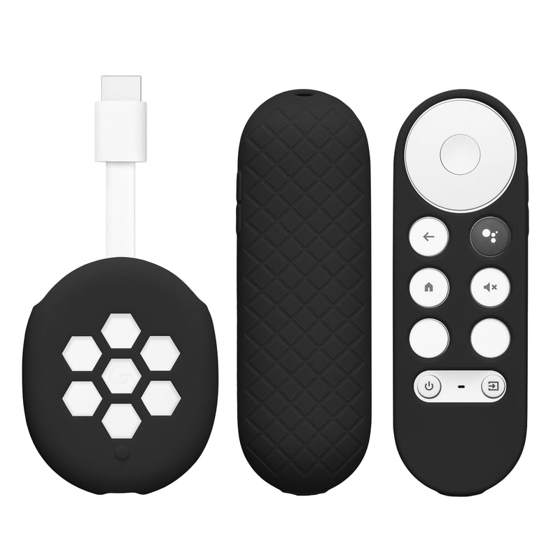 kwmobile Hülle für Fernbedienung und Streaming Gerät kompatibel mit Google Chromecast 2020 4K (not for New-Generation) Case Set für TV Zubehör